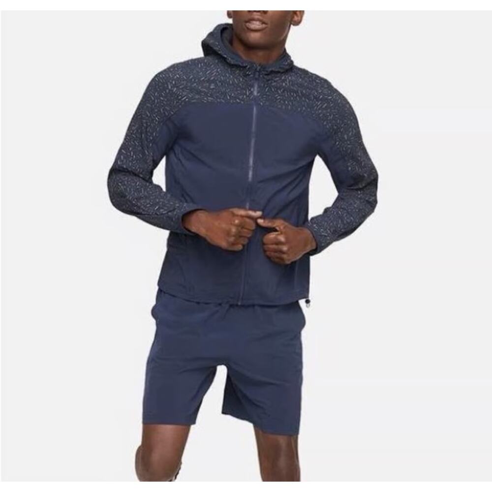 Outdoor Voices Men’s Rally Navy Blue Zip Up Windbreaker Jacket